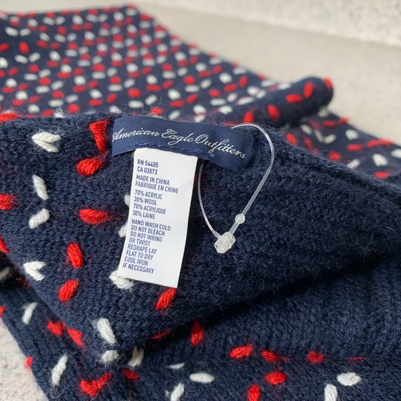America Eagle Outfitters Navy Red White Knit Scarf - Picture 2 of 2